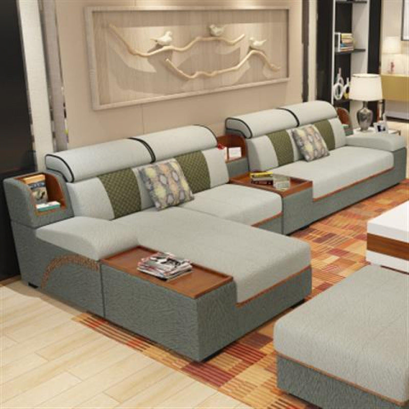 Ready-to-assemble fabric sofa set for living room, suitable for both winter and summer, modern minimalist style, available in various sizes for small to large apartments