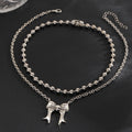 Halloween necklace wholesale fashion cross-border jewelry exaggerated sense of design bows skull dark style clavicle chain