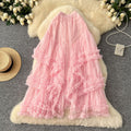 Ethereal midi skirt -  early spring new arrival: soft & elegant, slimming, heart-shaped mesh, asymmetrical flared skirt