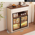 Medieval style sideboard changhong glass with lights for home restaurant tea storage cabinet cream style multifunctional water bar cabinet