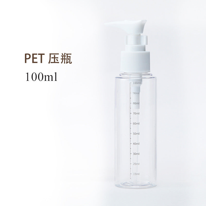 Keqi pet press bottle empty bottle travel refill bottle travel set bottle lotion bottle outdoor liquid bottle skin care hot sale