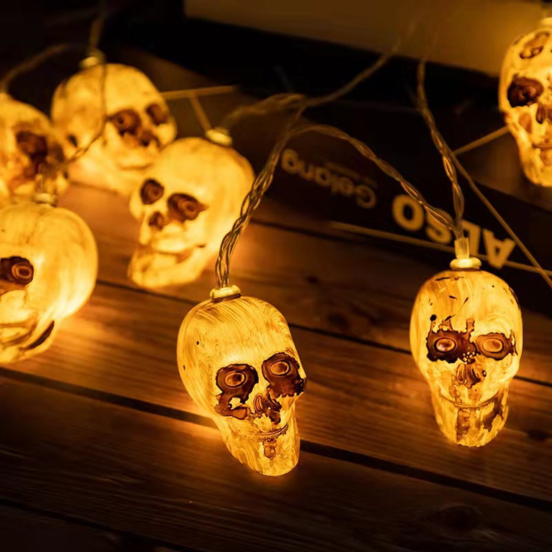 New Halloween light string skull ghost horror decorative lights ghost festival atmosphere small lights battery box pumpkin lights
