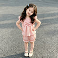 Girls' outfit  new sweet style baby girl clothes two-piece set children's lightweight princess summer clothing