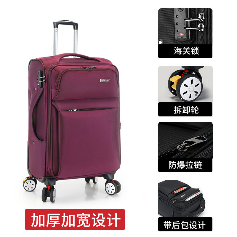 Oxford cloth trolley case, men's and women's universal wheel 20 inches 24 travel box password luggage, canvas case, large capacity 32