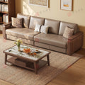 Black walnut solid wood sofa set - modern minimalist style for small to large living rooms