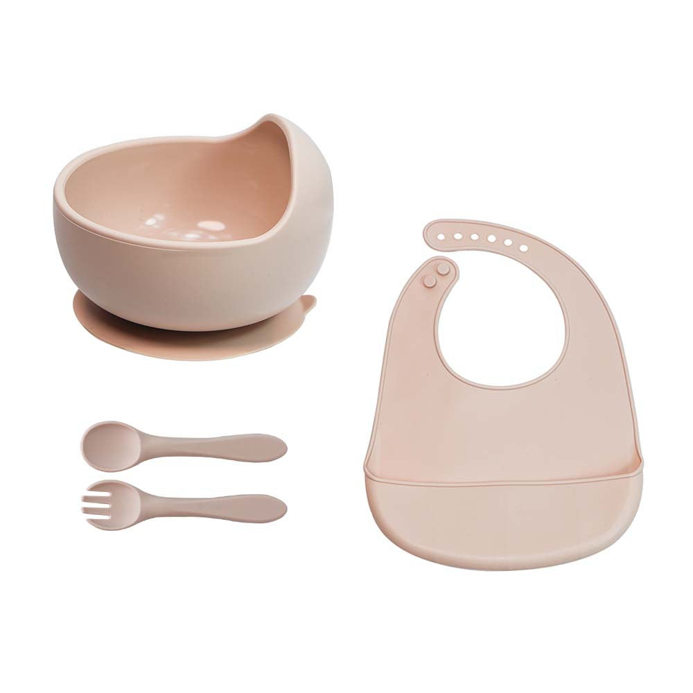 bestseller: silicone baby feeding set - spill-proof silicone bowl, spoon, and plate 3-piece set for kids
