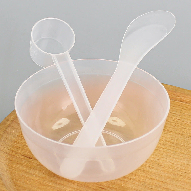 Beauty mask mixing tool set - includes bowl, spatula, spoon, plastic bowl, measuring spoon, stirring stick, 10ml spoon, spa application three-piece set