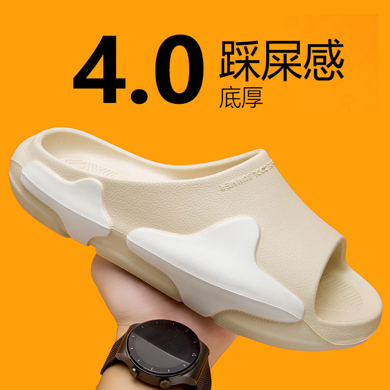Slippers   new 2024 summer height increase contrasting color platform beach shoes going out home shoes couple tide drag