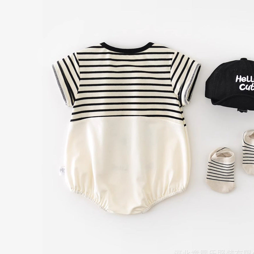 Summer baby rompers - lightweight cotton short-sleeve onesies for infants and toddlers - summer outfits, crawling suits, and outdoor wear for baby boys and girls