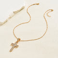 Full diamond cross necklace wholesale cross-border new fashion accessories women's high-end simple diamond-encrusted sweater chain manufacturer