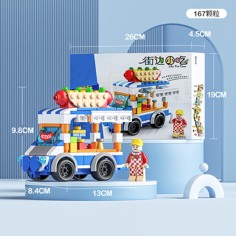 Compatible with lego duplo street view building blocks, educational puzzle toy, kindergarten gift, small box building blocks, wholesale