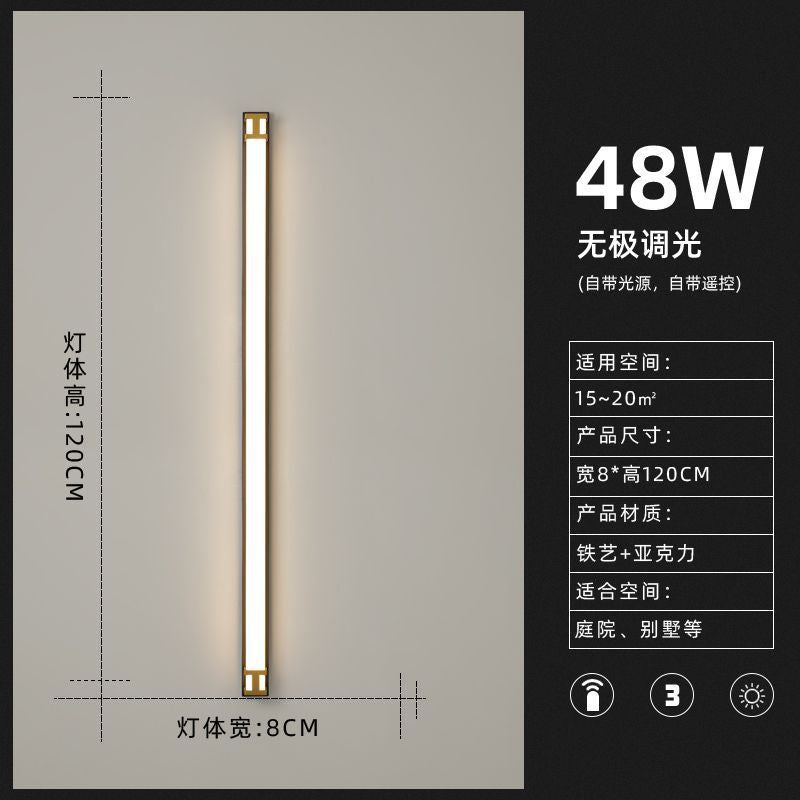 Outdoor linear wall light waterproof led minimalist villa gate pillar courtyard lamp modern minimalist luxury ultra-bright entrance light