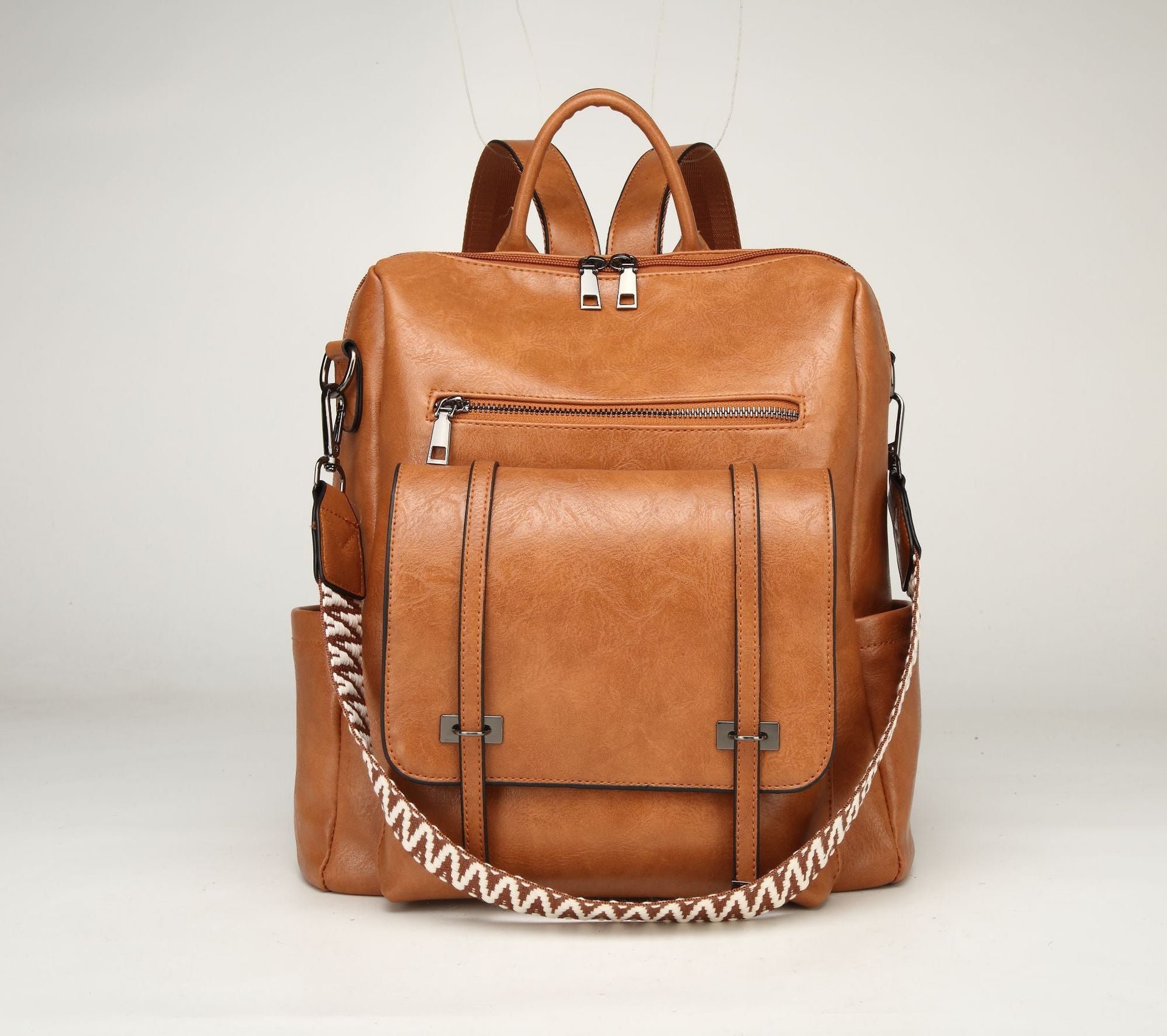 Spring  retro women's backpack new high-end PU soft leather dual-purpose double shoulder casual bag
