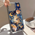 Starry sky eye iphone 17 pro max electroplated drop-proof phone case, apple 16 silver edge epoxy protective cover