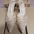 Za2026springnew arrival pointed toe stiletto mesh order toe high heels women's lace small fragrant style easiest for matchoutwear
