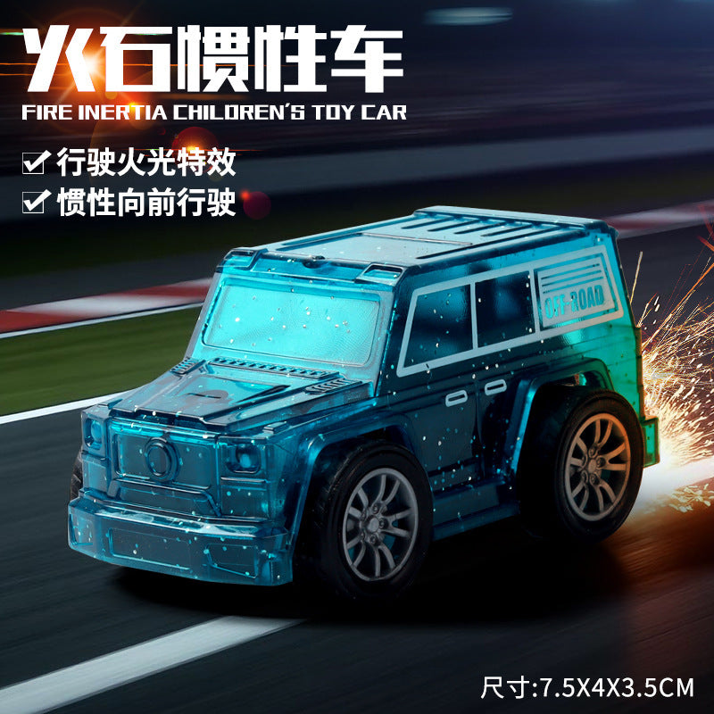 Dropshipping tiktok viral four-wheel drive off-road kids' toy car - hot-selling light-up flint inertia car