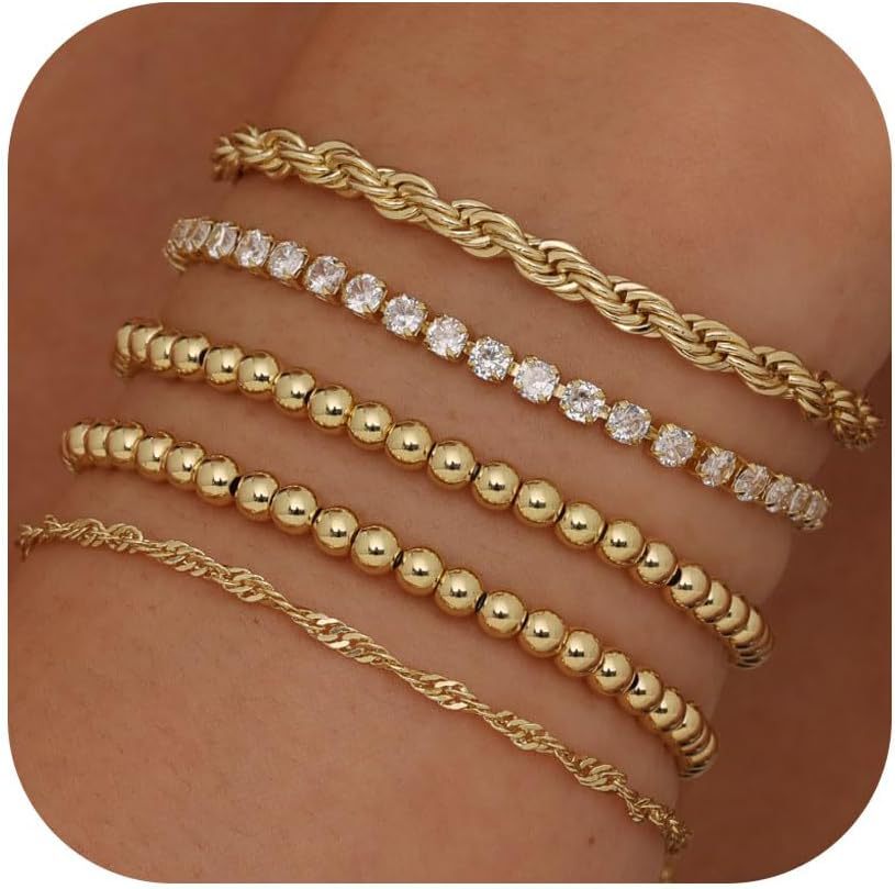 women's gold chain bracelet 14k paper clip chain, figaro chain, exquisite gold bracelet, casual bracelet