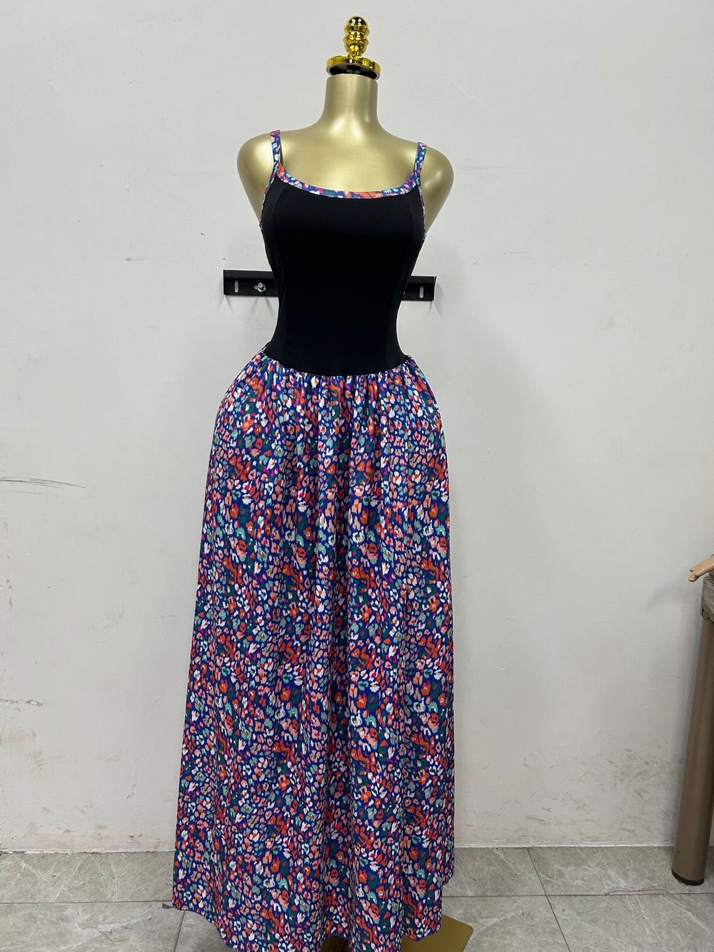 European and american cross-border women's fashion  summer new sleeveless printed sexy camisole bodycon ruched maxi dress