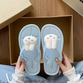 2026 new trendy bunny flip-flops: cute, non-slip, outdoor beach sandals for girls - wholesale