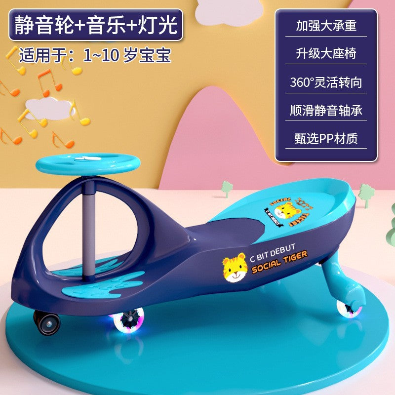 Kids' twist and go car - adorable tiger design - ride-on toy for 1-year-olds - rocking car - adult-friendly twist and go car for ages 1-3