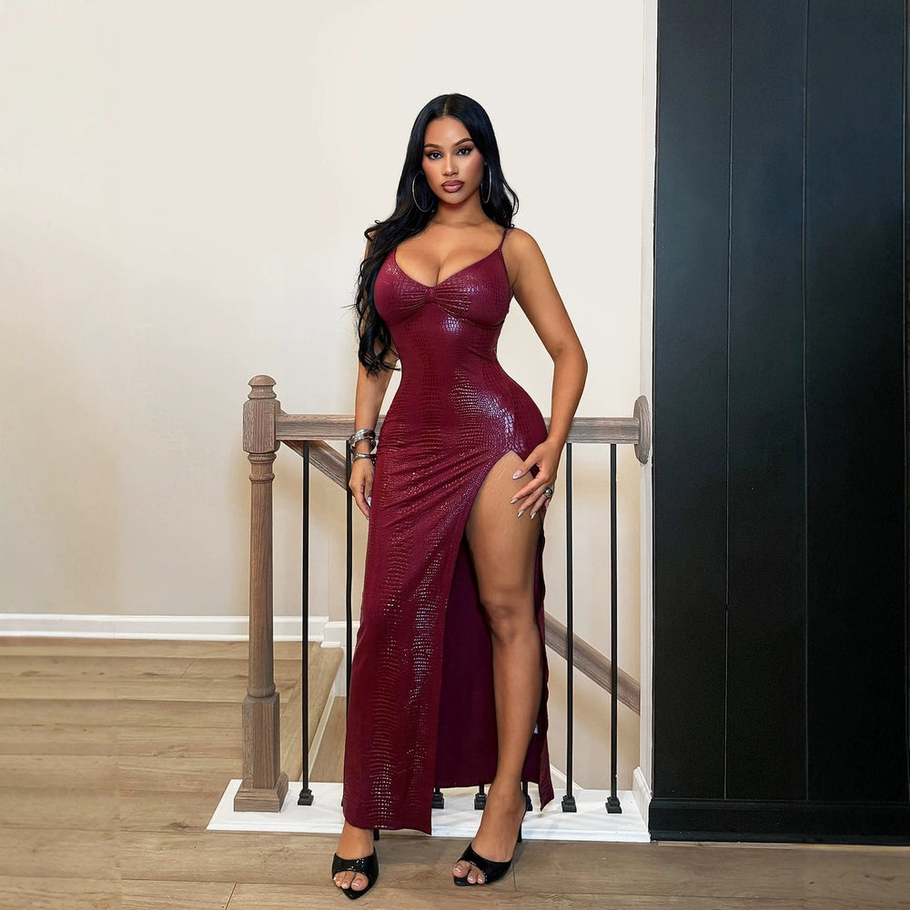 spring/summer new arrivals: sexy & spicy deep v-neck backless mini pu dress -  dropshipping available