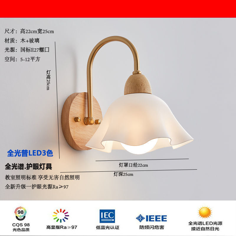 Log wind wall lamp Japanese living room wall lamp wabi wind bedroom bedside lamp B & B universal variety of lighting