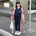 mid-to-large size girls' fashionable two-piece set: spring/autumn outerwear and cargo pants korean style outfit