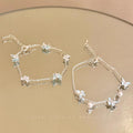 Mint blue butterfly pearl bracelet - women's fashion, high-end, sweet & exquisite jewelry, summer fresh & versatile accessory