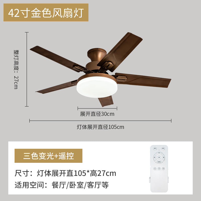 Wind ceiling fan light dining room minimalist living room household ceiling fan light variable frequency integrated fan chandelier factory