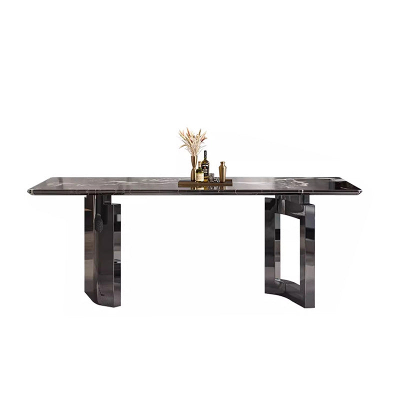 Foshan-made natural marble dining table, a touch of luxury for high-end villas and restaurants. rectangular, suitable for home use, and crafted from premium stone