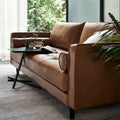 Retro oil wax full genuine leather sofa first layer cowhide casual small apartment straight row three-person slot scandinavian style american style living room