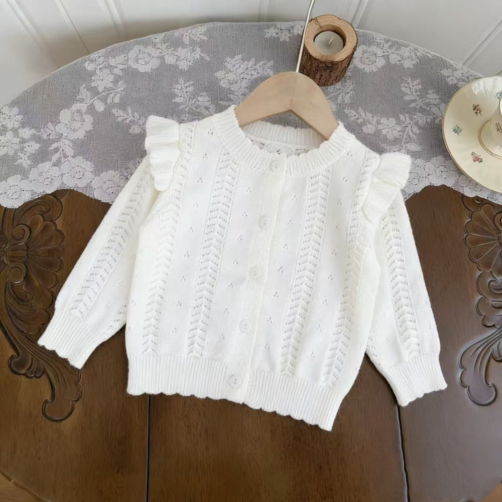 girls' air conditioning cardigan - summer lightweight knit outerwear for kids - baby shawl/sun protection top