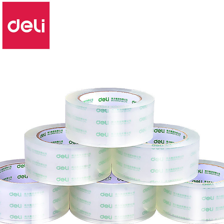 Deli transparent wide tape express packing tape 6cm large roll sealing tape sealing tape wholesale in large quantities of whole boxes