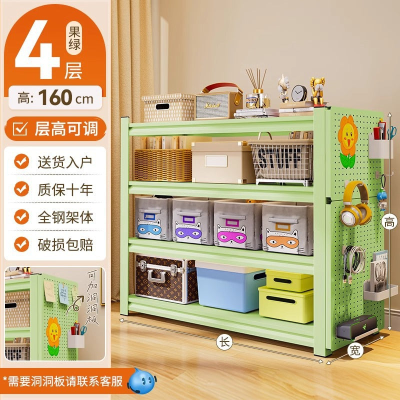 Household shelf storage rack floor-standing multi-layer bookshelf perforated board storage sundries express storage rack supermarket display rack