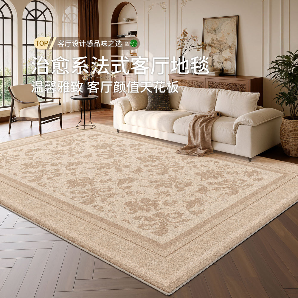 Carpet living room cream style no-wash and wipeable sofa floor mat accessible luxuryclassy easy-care bedroom waterproof bedside blanket
