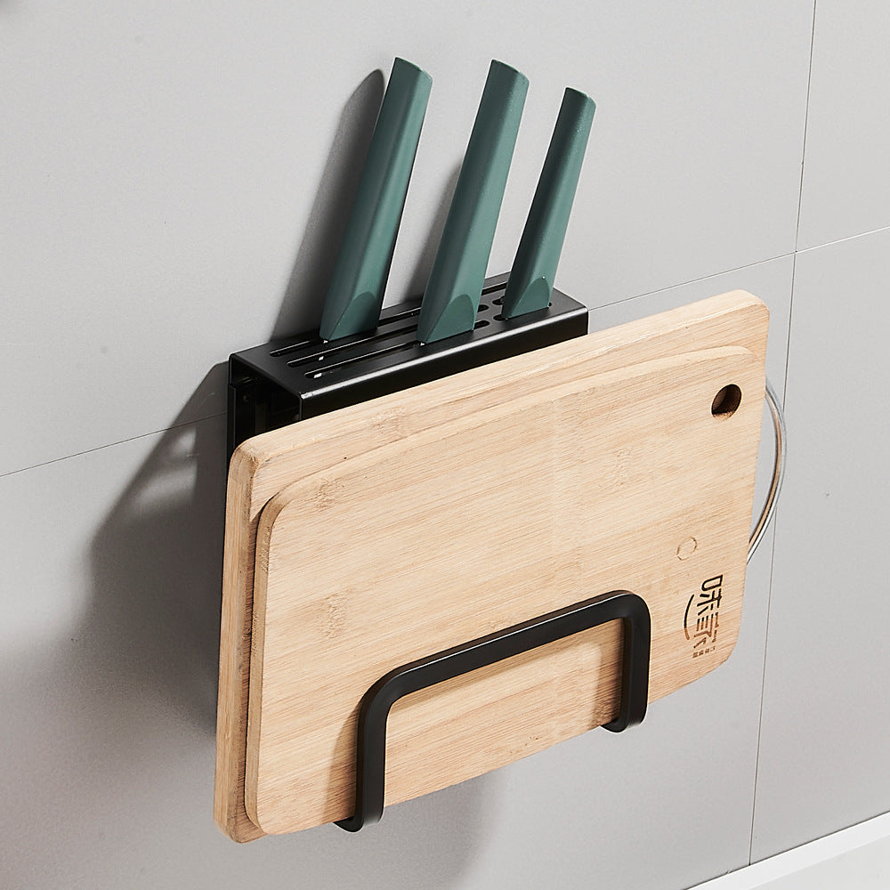 Space aluminum non-punching pot lid rack wall-mounted kitchen cutting board cutting board chopping board rack household storage pendant
