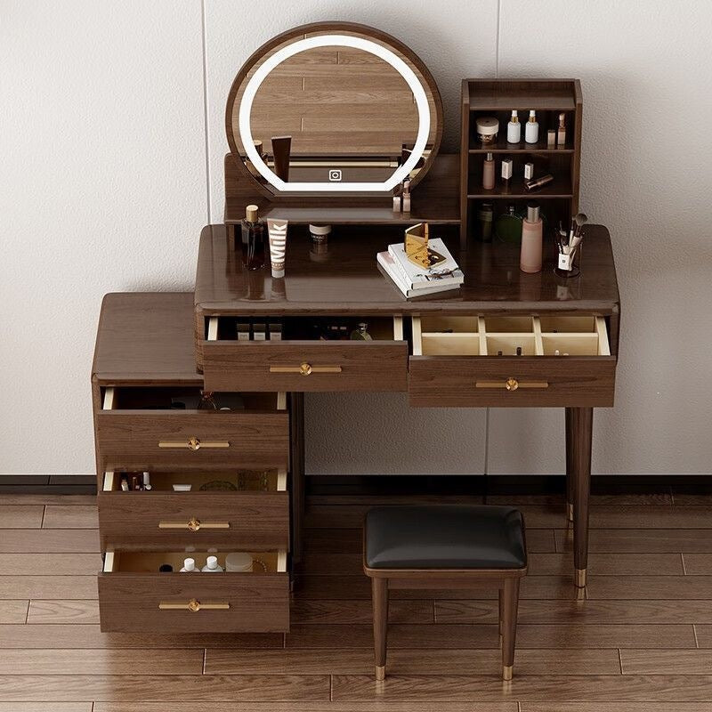 new chinoiserie modern dressing table bedroom casual makeup table with light storage cabinet all-in-one new makeup cabinet