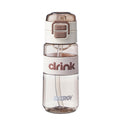 Portable sports water bottle with carry loop, straw cup for men and women, student double drinking cup, outdoor plastic cup, flip-top tumbler