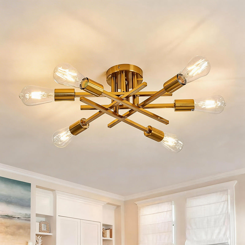 Modern minimalist molecular creative multi-head iron art ceiling light - industrial style for living room, bedroom, dining room, and homestays