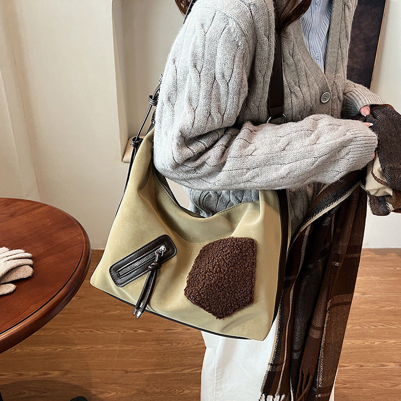 Cross-border backpack women's 2025 new matte large-capacity commuter messenger bag versatile high-end fashion shoulder bag