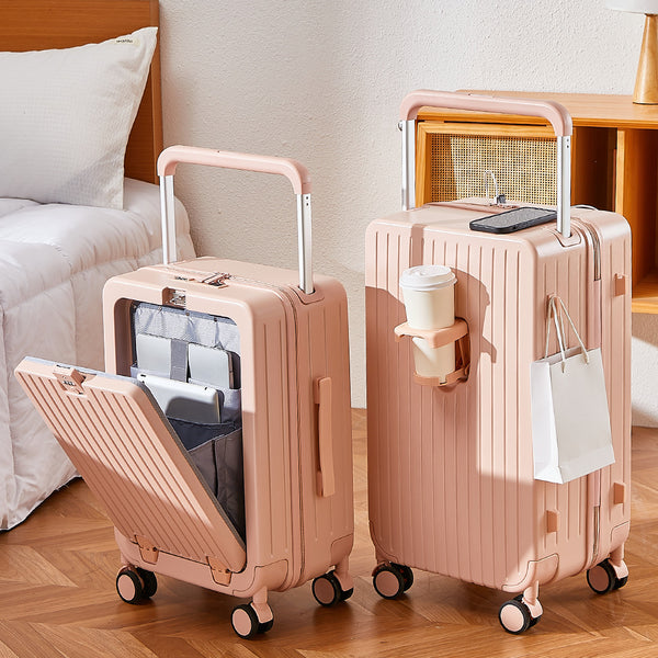 Yongsheng suitcase 20-inch trolley case female password boarding case free custom pattern logo front opening suitcase