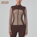 new arrival fitness wear slimming look yoga wear outwear sports outwear women's yoga wear long sleevestops stand collar zipper