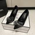 French high heels: new european and american fashion floral pointed-toe stiletto heels for women, summer 2025 collection