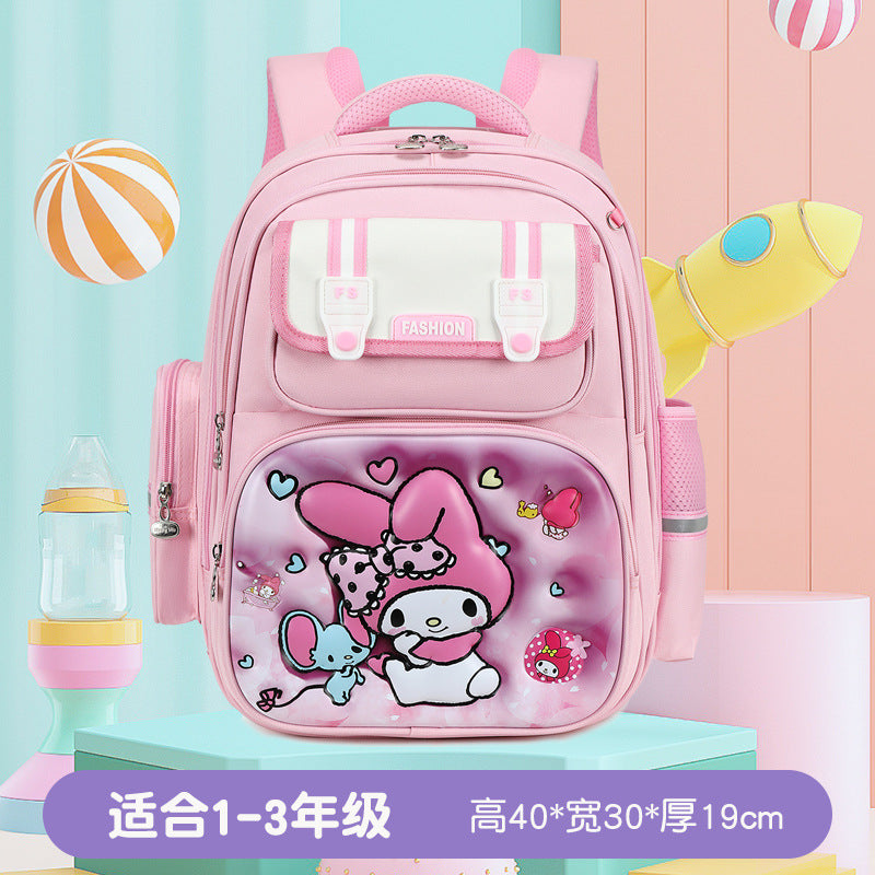 2024 cross-border school backpack for grades 3-6: large capacity, cartoon design, stylish, lightweight backpack with compartment