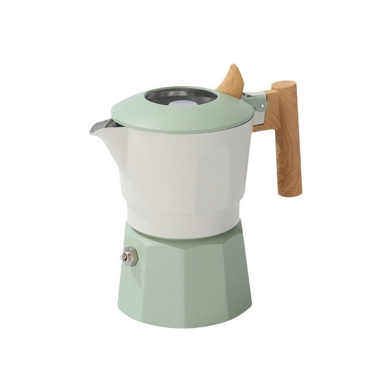 Fourth-generation double valve moka pot - stylish, portable espresso maker for outdoor camping and home use