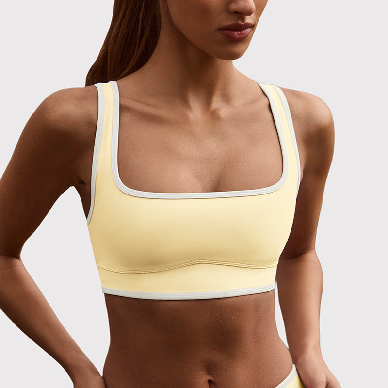 Shockproof with chest pad high elastic brushed fitness tops tennis skirt halter sports intimates short skirt yoga suit for women