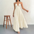 European and american cross-border women's beach vacation sexy elegant dress  summer new style spaghetti strap beach maxi dress