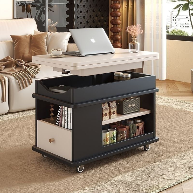 Solid wood coffee table tea table living room for homefoldable table sofa side table tea cabinet trolley movablelift coffee table