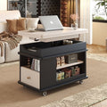 Solid wood coffee table tea table living room for homefoldable table sofa side table tea cabinet trolley movablelift coffee table