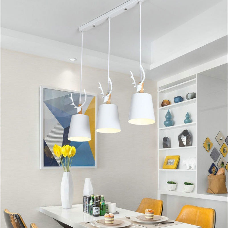 Antlers American Nordic living room dining room bar counter retro lamps creative bar art wrought iron industrial wind chandelier